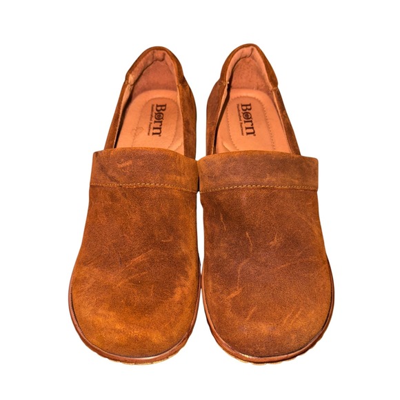 Born Bailie Clog Closed Brown Leather Suede WOMENS US 8 / EU 39‎ PRE-OWNED BROWN - Picture 5 of 16